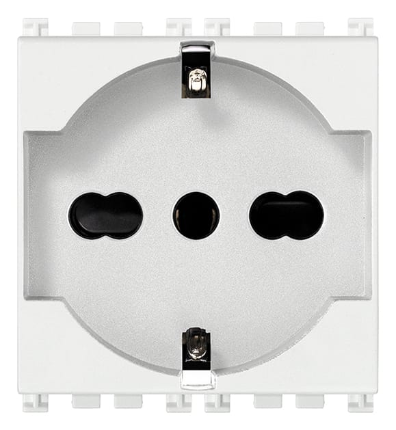 2P+E 16A universal outlet white