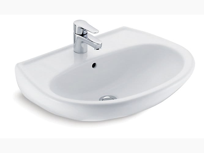 Brive Wall-mount lavatory with single faucet hole