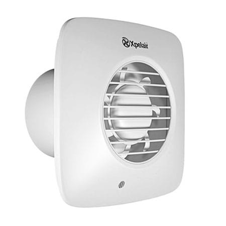 Simply Silent Dx100b 4"/100mm Square Bathroom Fan With Timer