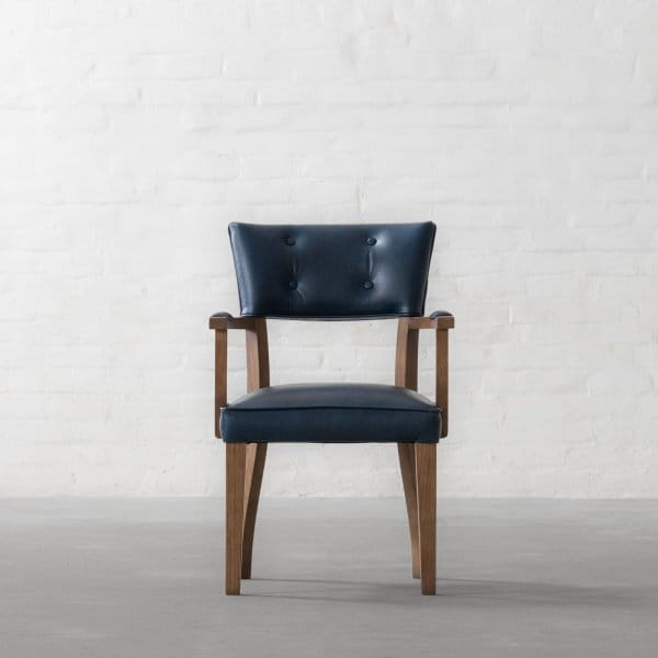 Prague Leather Dining Chair - With Arms 4