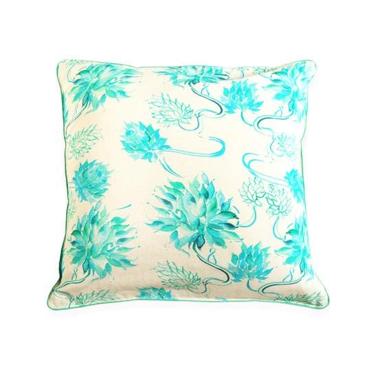 Floral Dreams / 120 White Aqua / Cushion Cover