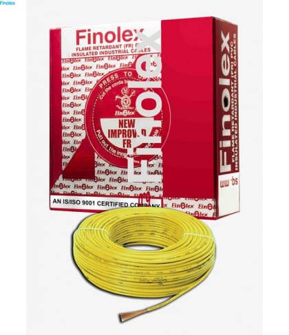 FINOLEX FLAME RETARDANT PVC INSULATED INDUSTRIAL CABLES 1100 V AS PER IS 694/1990 - Yellow - 6 sq. mm -- 90 M COIL