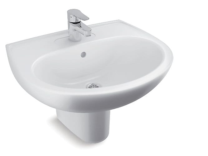 Brive Half-pedestal lavatory with single faucet  hole