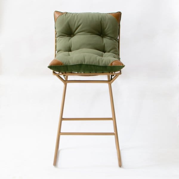 ROSSO METAL BAR CHAIR WITH TIE-UP CUSHION