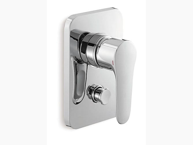 July Recessed bath and shower faucet trim with lever handle and diverter button in  polished chrome
