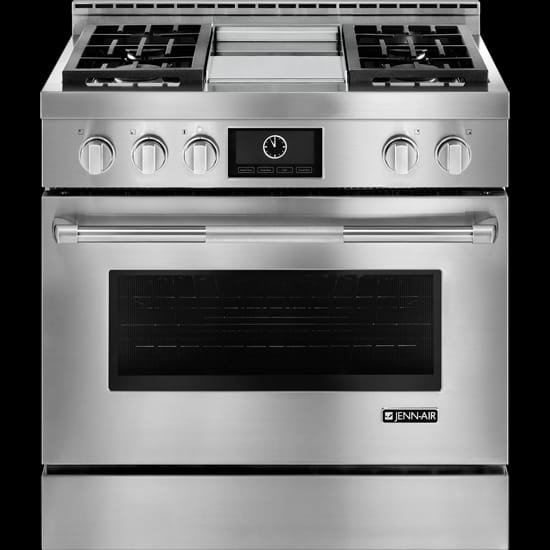 Pro-Style® Gas Range with Griddle and MultiMode® Convection, 36"-JGRP536WP