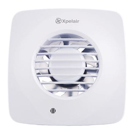 Simply Silent Dx100 4"/100mm Square Bathroom Fan With Humidistat, Pullcord And Timer And Wall Kit