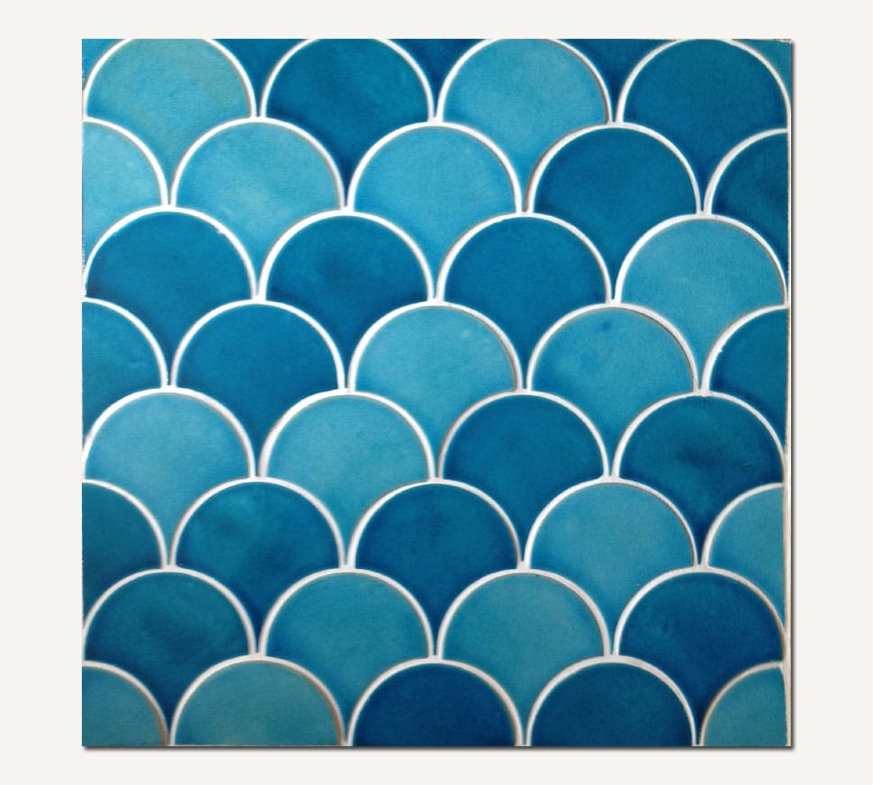 Azul Series Fish Scale Handmade Tile