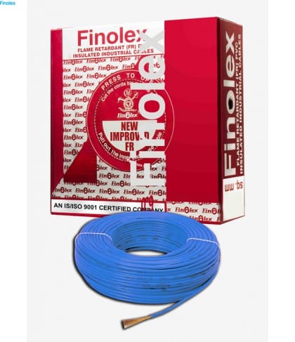 FINOLEX FLAME RETARDANT PVC INSULATED INDUSTRIAL CABLES 1100 V AS PER IS 694/1990 - Blue - 6 sq. mm -- 90 M COIL