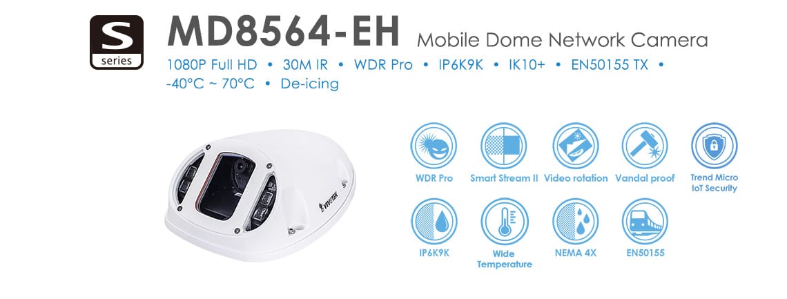 Mobile Dome Network Camera Md8564-eh