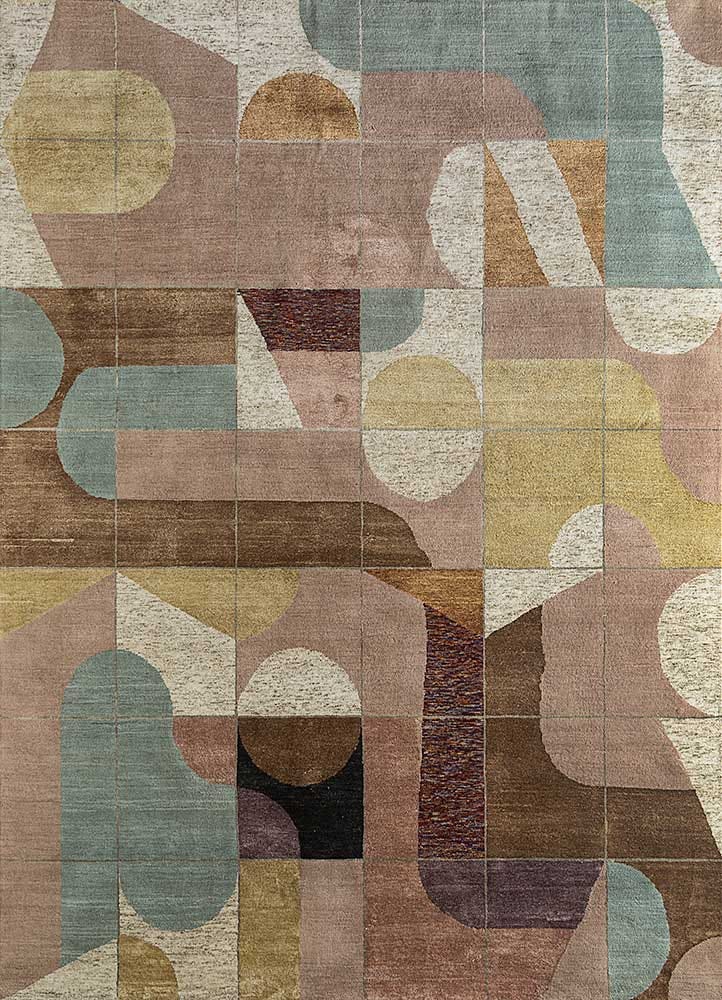 Aakar Natural Wool and Bamboo Silk Hand Knotted Rug RUG1096561