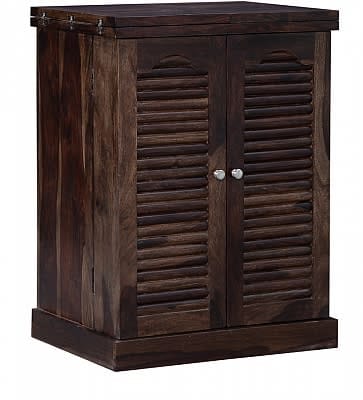 Justyana Wine Cabinet Sheesham Wood Provincial Teak Finish