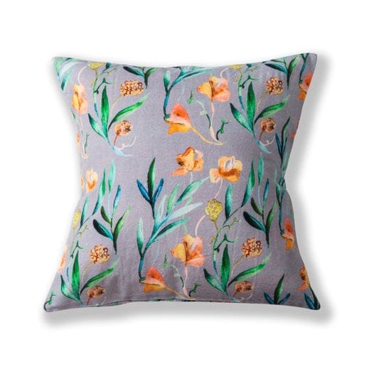 Floral Dreams Cushion Cover-Yellow Gray-109 16'x16'