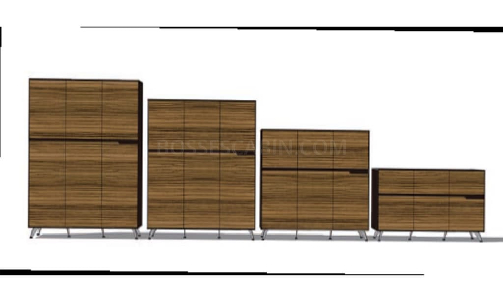 Sharp Office Credenza In Zebra Veneer - Bcssh-92 -1