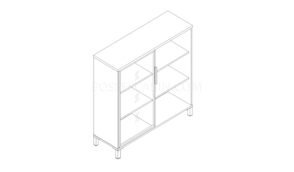 Easy Filing Cabinet With Glass Door - Bcse-96a