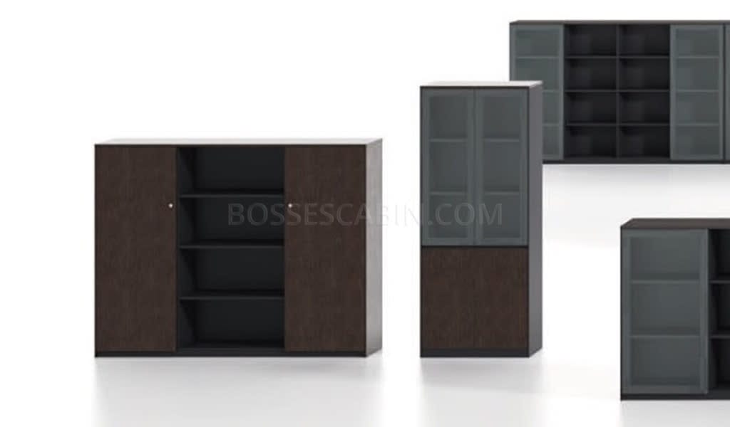 Veneer 3 Door Office Cabinet & Book Shelf - Bcsv-906