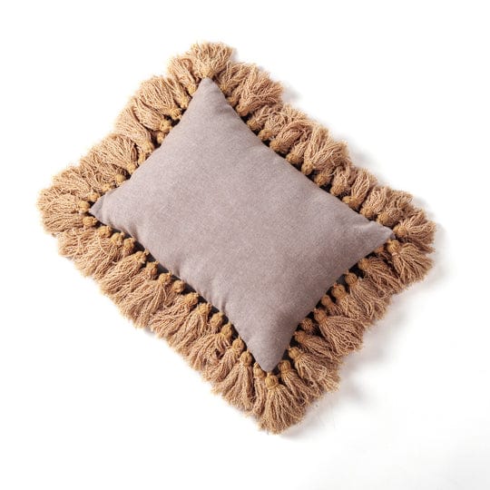 Earthy Accent Cushion Yellow Tassel Natural 12'x16'