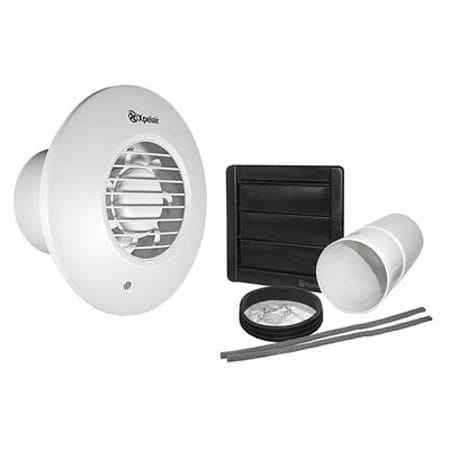 Simply Silent Dx100 4"/100mm Round Bathroom Fan With Timer And Wall Kit