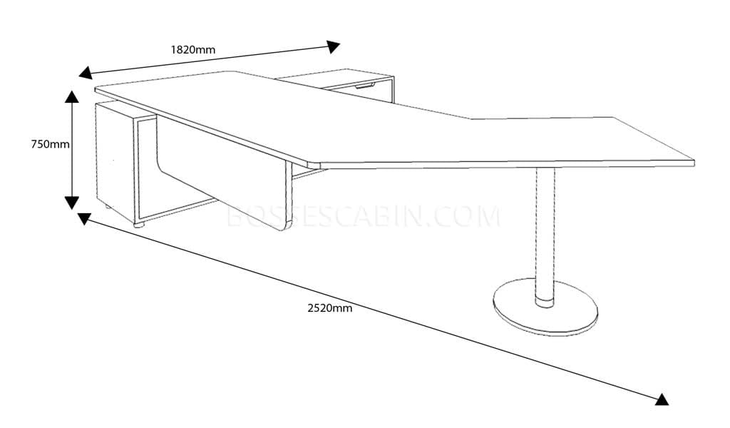 Iplus 8 Ft. Contemporary Office Table - Bctp-19 2.5