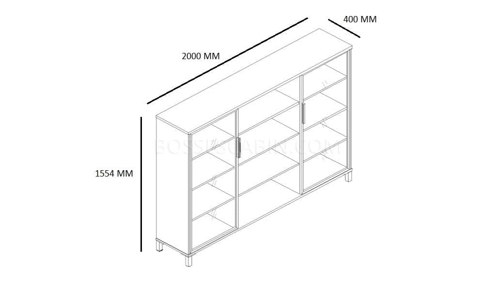 Easy 3 Door Filing Cabinet With Glass Doors - Bcse-97a