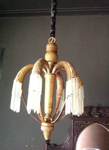 French Art Deco Corbeille Chandelier