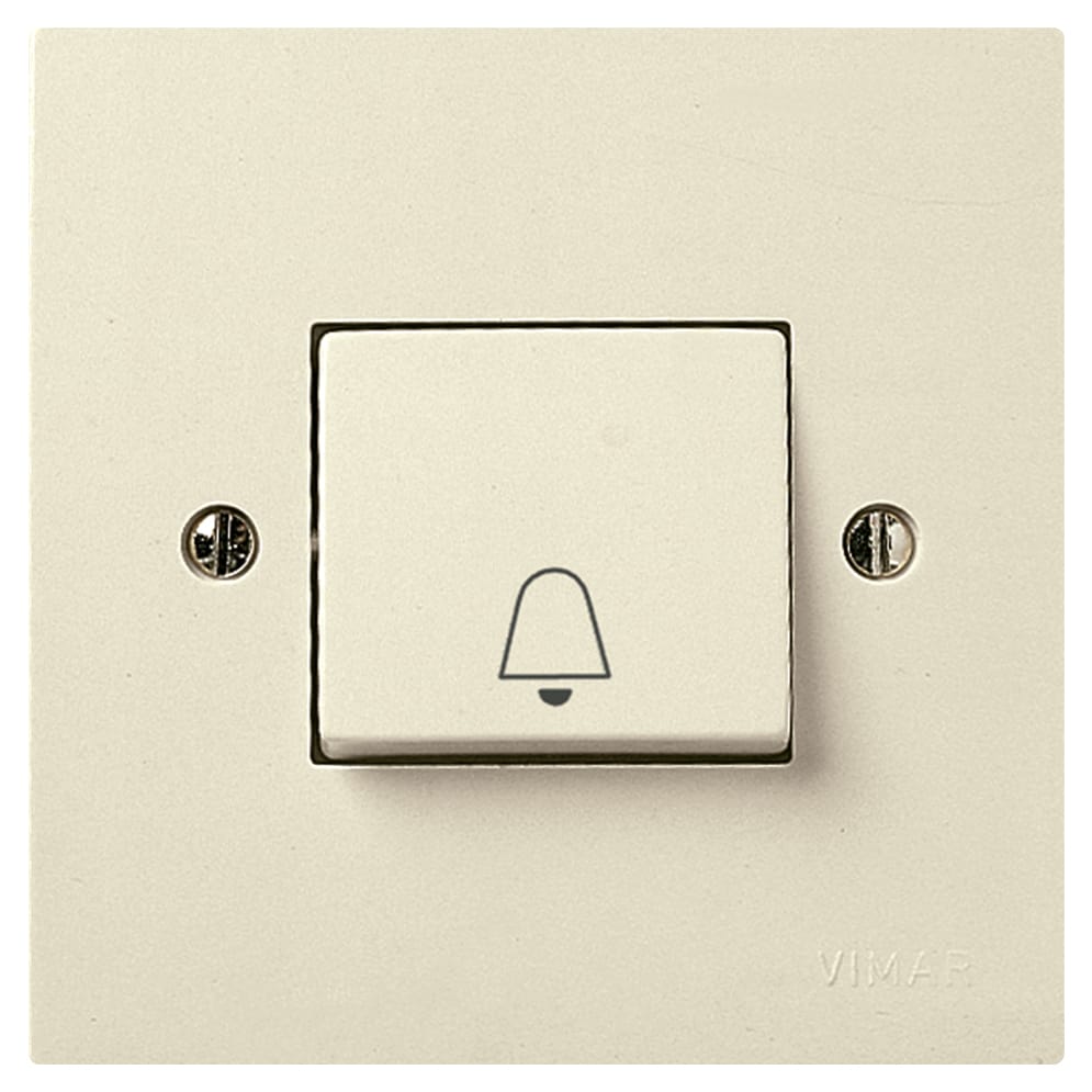 1P NO 10A push button bell symbol ivory