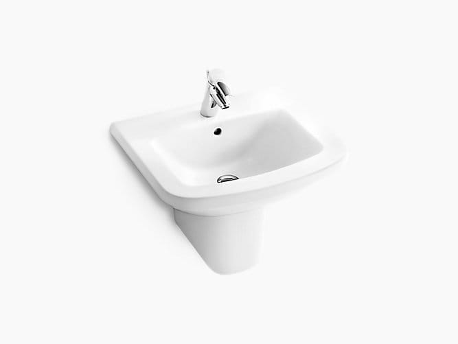 Panache Half-pedestal lavatory with single faucet hole
