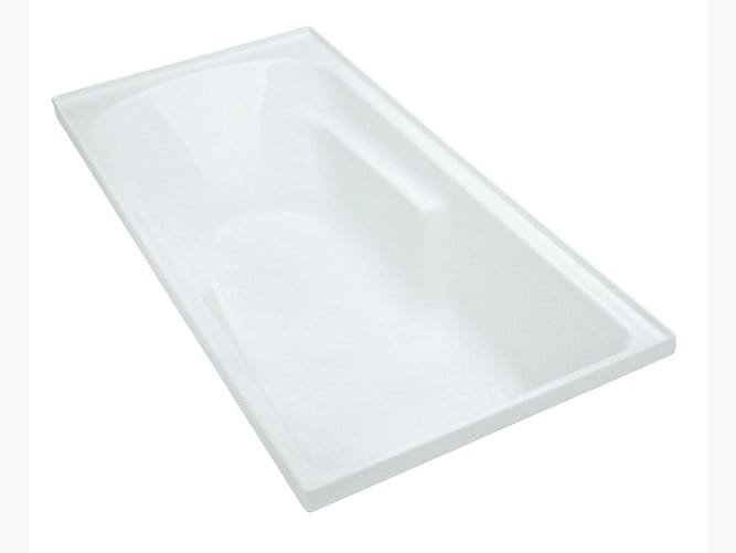 Duo acrylic drop-in bathtub with integral tile flange