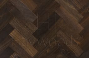 HW063 Gold Leaf European Oak Dark Fumed Herringbone Prime Grade 70mm x 280mm Solid Wood Flooring