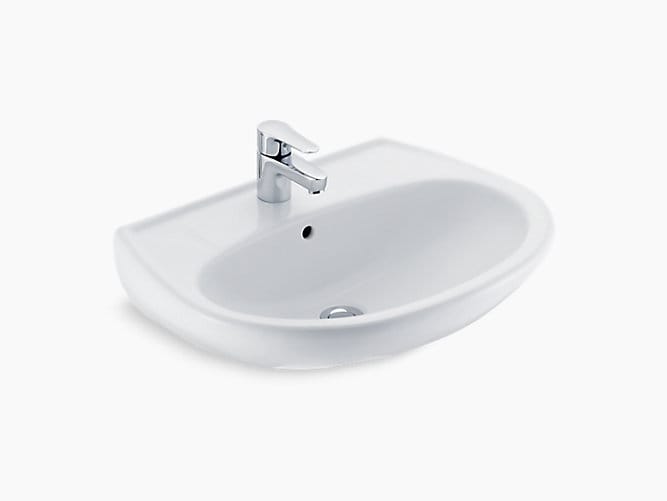 Brive Wall-mount lavatory with single faucet hole
