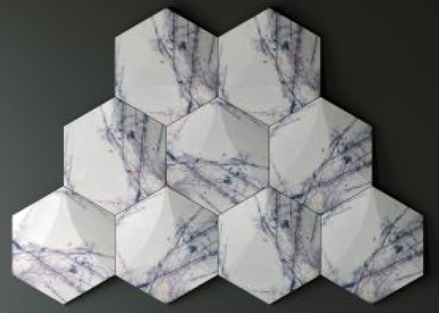 Mounted Hexagon 3D Tile NT25B