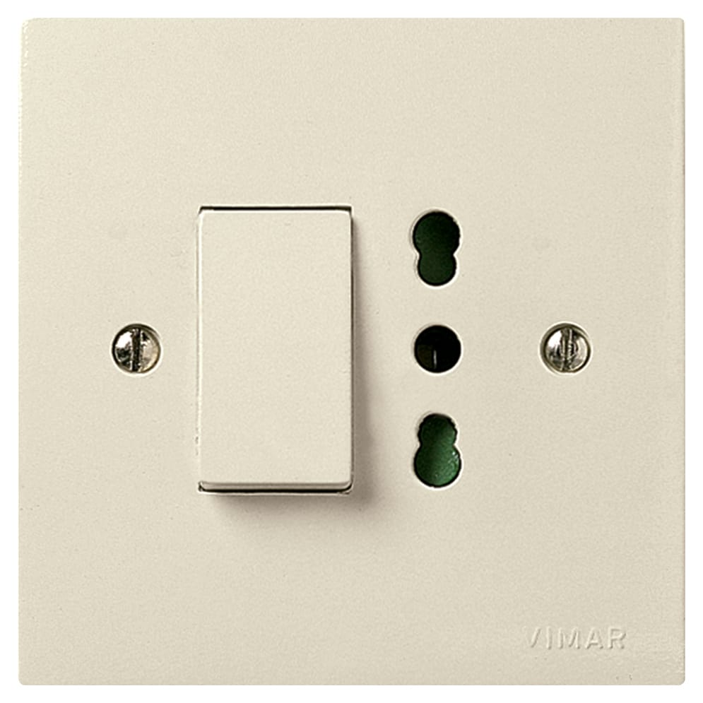 P 10AX 2-way switch+P17/11outlet ivory