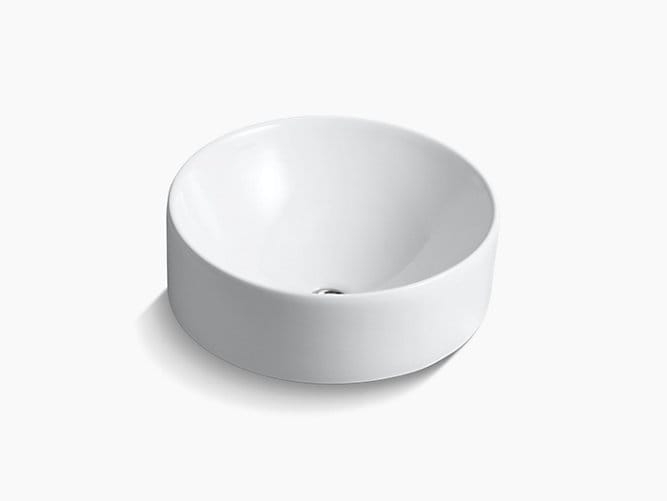 Round Vessel lavatory without faucet hole
