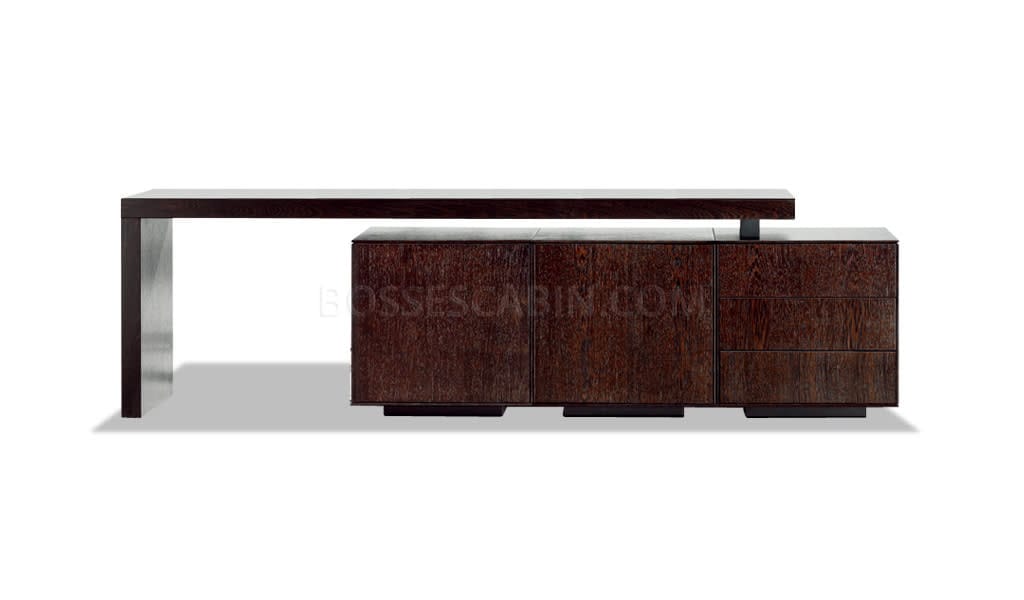 Leading Office Credenza/console In Walnut Veneer - Bcsl-93