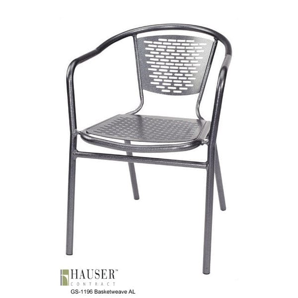 Basketweave Stacking Arm Chair