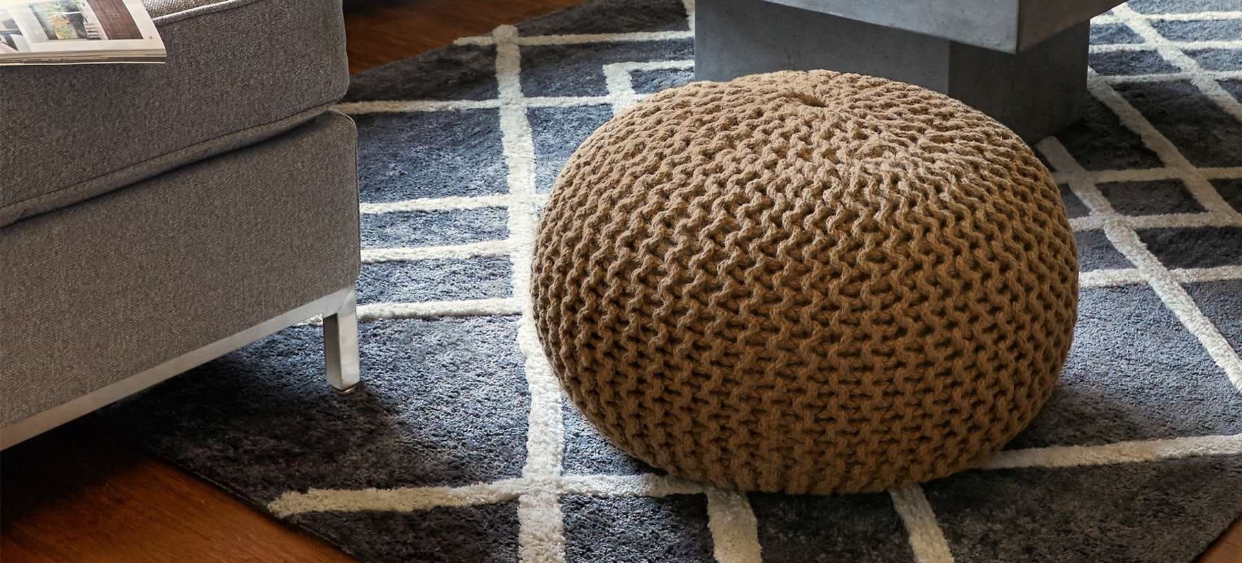 Natural Jute Pouf Round