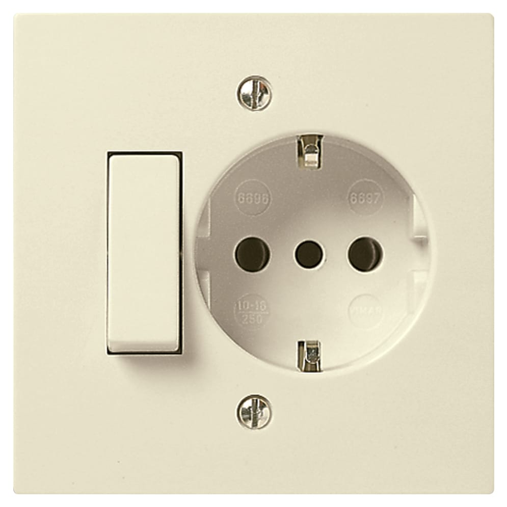  1P 10AX 1-way switch+P30 outlet ivory