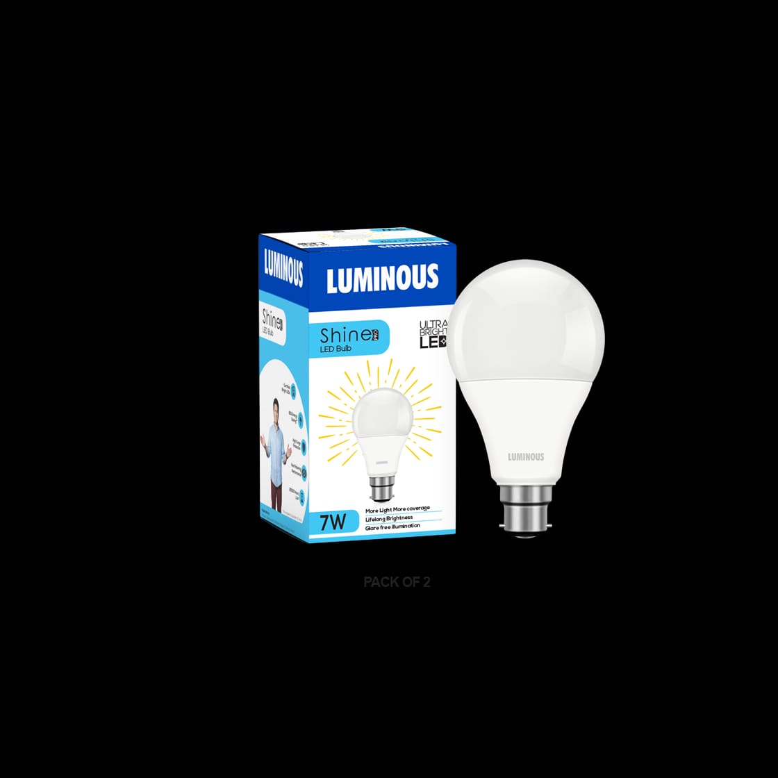 7W LED Bulb - Pack of 2