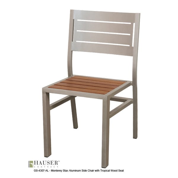 Monterey Stacking Side Chair With Tropical Wood Seat