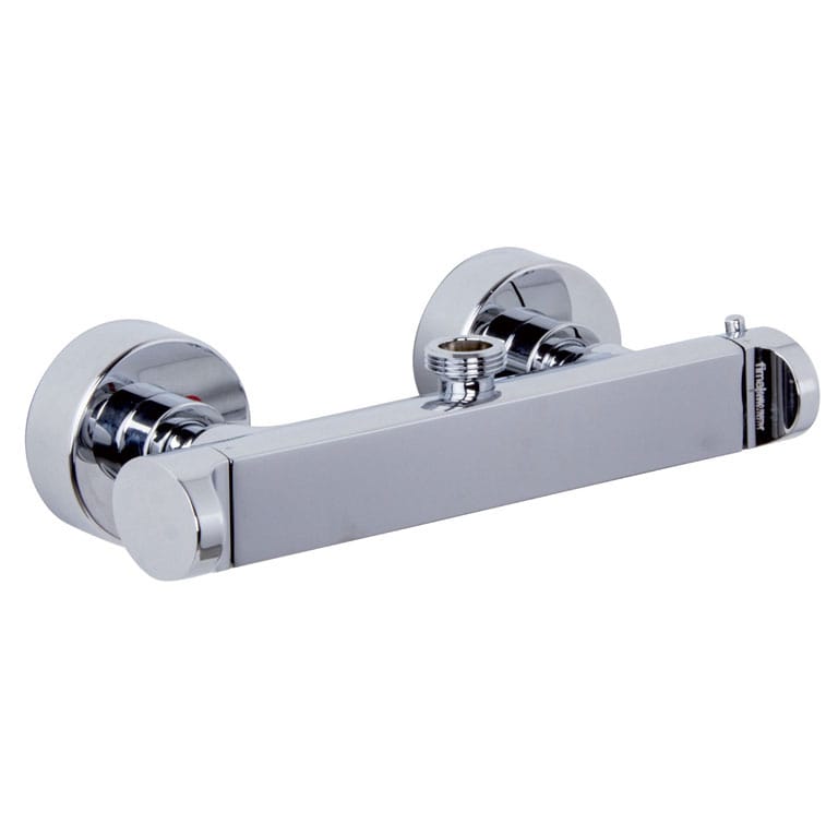 F4225/3 Exposed Thermostatic Shower Mixer without Shower Set with Metal Handles with Upper Outlet