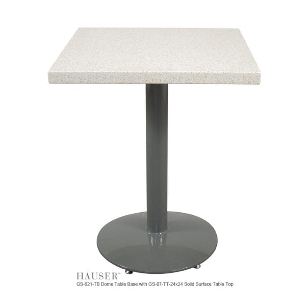 24" Square Solid Surface Table-GS-621-TB-AL Dome with GS-07-TT-24x24 Solid Surface Table Top