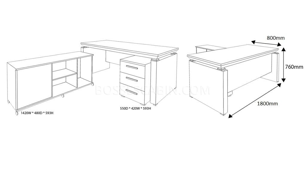 Easy 6 Ft. Office Table In Rich Veneer - Bcte-17