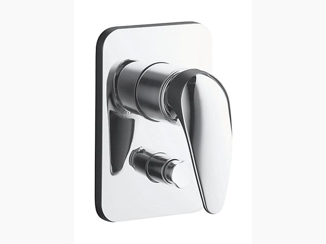 Cabriole Recessed bath and shower faucet trim with lever handle and diverter button
