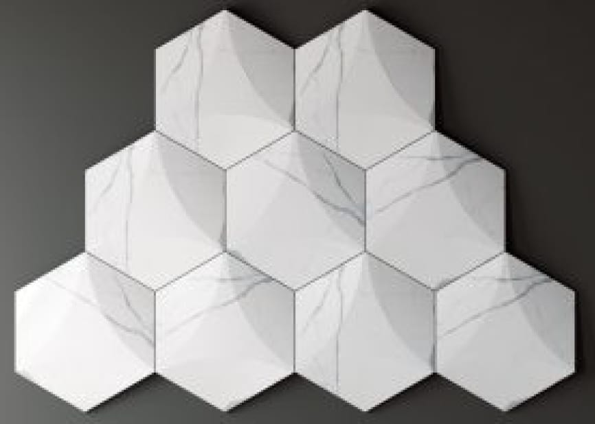 Mounted Hexagon 3D Tile NT25C