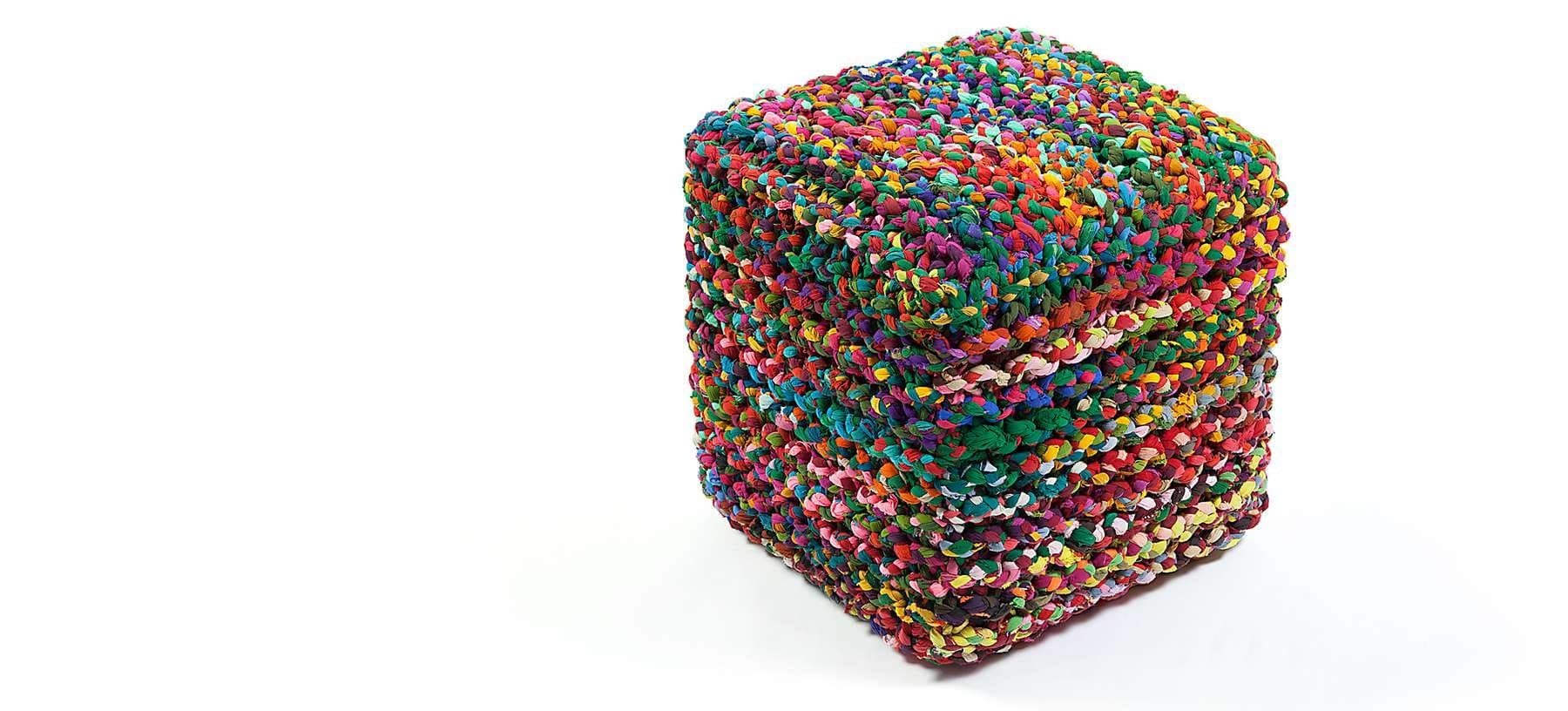 Rainbow Connection Pouf Square