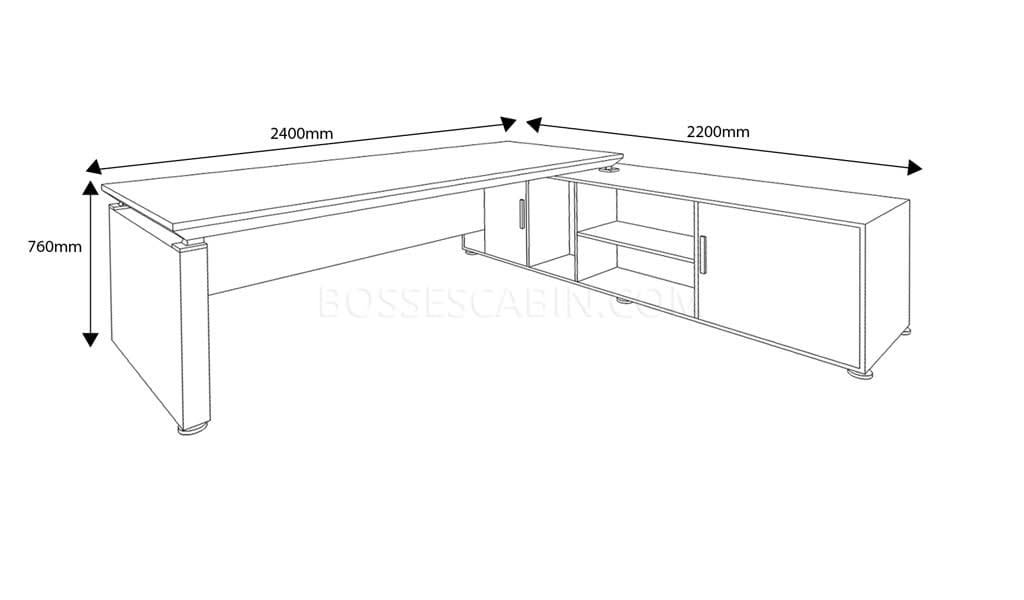 Easy 8 Ft. Office Table With Side Cabinet - Bcte-13