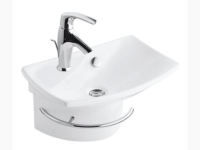 Escale Wall-mount lavatory with single faucet hole
