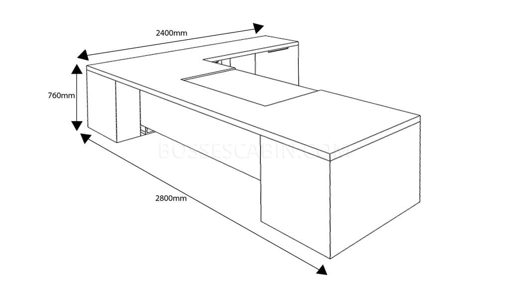 Lexon 9 Ft. Office Table With Side Return - Bctlx-17 2.8