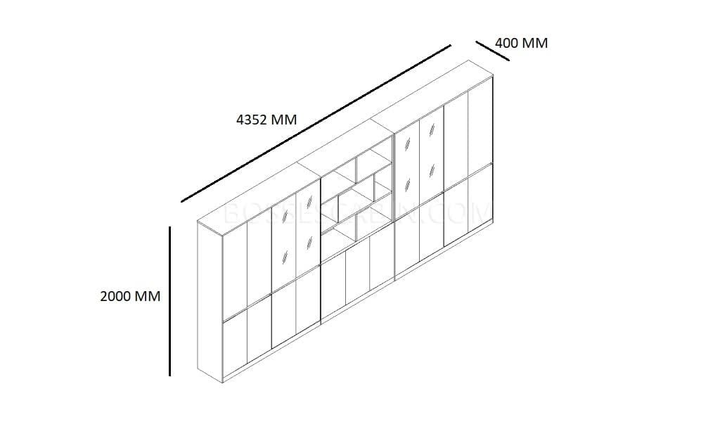 Veneer 11 Door Office Cabinet & Book Case - Bcsv-99