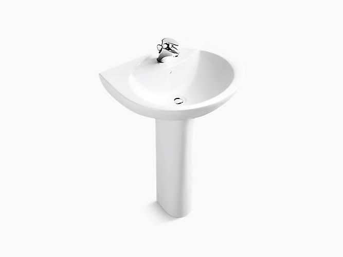 Folio Pedestal lavatory with single faucet hole